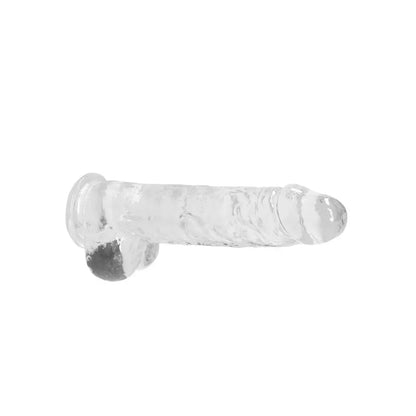 RealRock Crystal Clear intymus modelis su siurbtuku, 25 cm, skaidrus