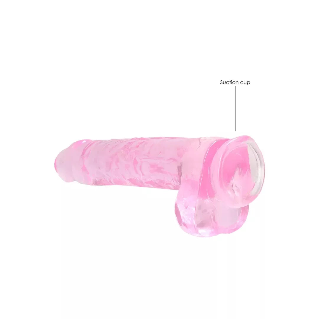 REALROCK Crystal Clear intymus modelis su siurbtuku 25 cm, skaidrus