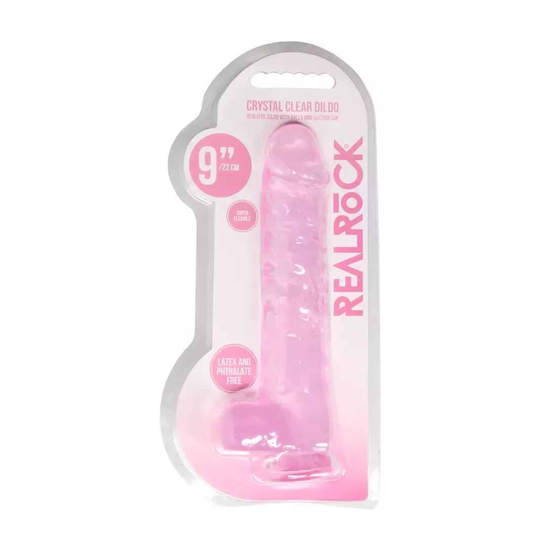REALROCK Crystal Clear intymus modelis su siurbtuku 25 cm, skaidrus