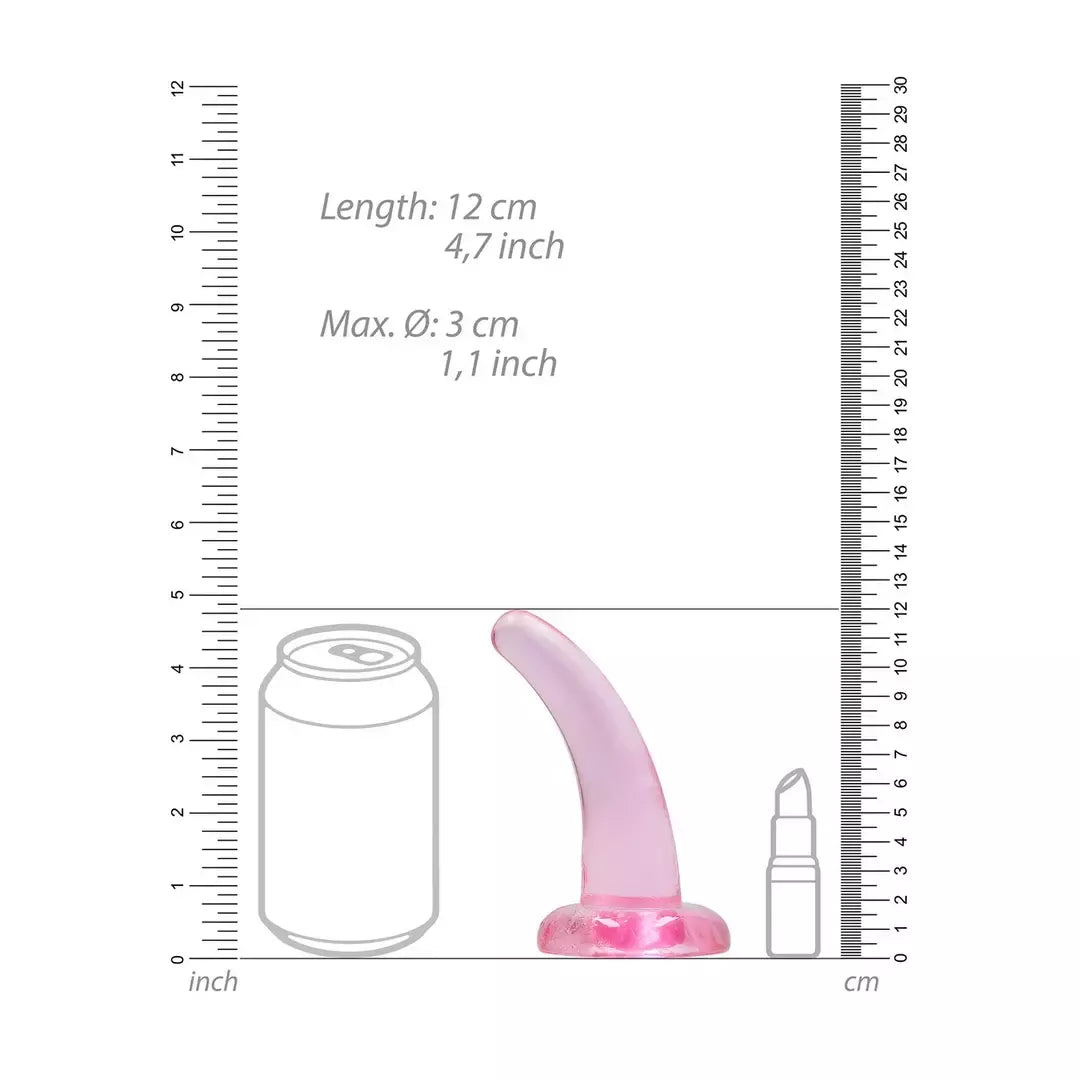 REALROCK Crystal Clear Model 5 – skaidrus intymus prietaisas su siurbtuku, 11,5 cm