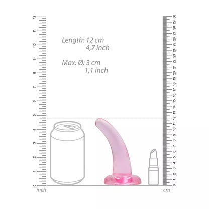 REALROCK Crystal Clear Model 5 – skaidrus intymus prietaisas su siurbtuku, 11,5 cm