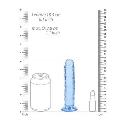 RealRock Crystal Clear Model 6" intymus treniruoklis su siurbtuku