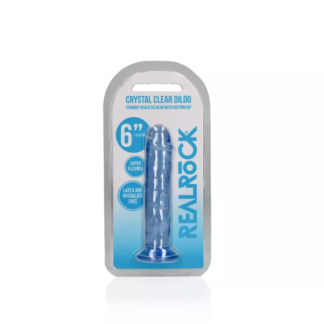 RealRock Crystal Clear Model 6" intymus treniruoklis su siurbtuku