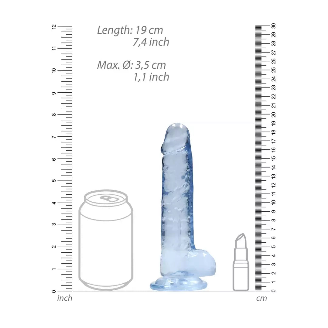REALROCK Crystal Clear Model 7 intymus stimuliatorius su siurbtuku 19 cm