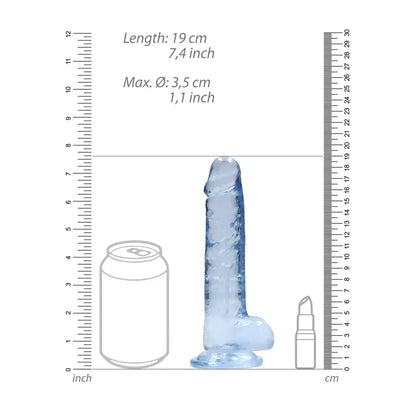 REALROCK Crystal Clear Model 7 intymus stimuliatorius su siurbtuku 19 cm
