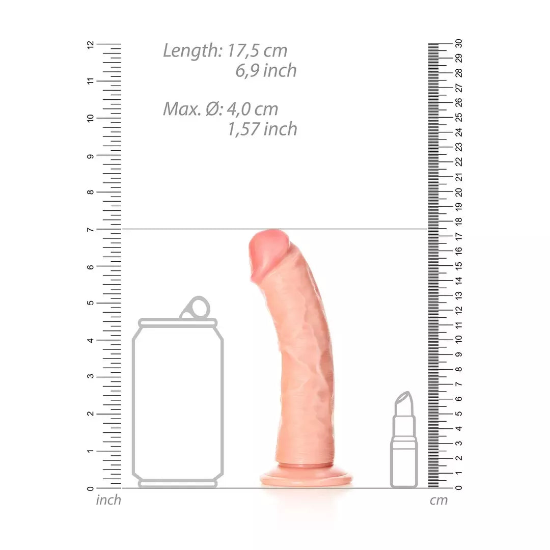 RealRock Curved Intimate Machine 15,5 cm su siurbtuku – natūrali išvaizda