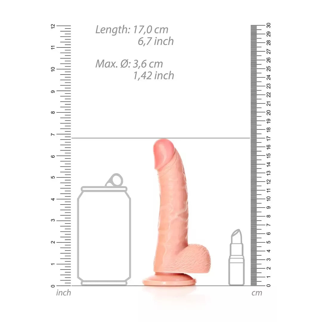 RealRock Curved Intimate Machine su siurbtuku 15,5 cm, smėlio spalvos