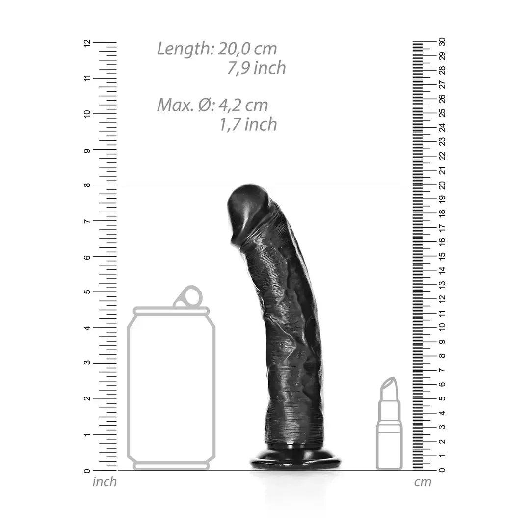 RealRock Curved Intimate Model with Suction Base 18 cm smėlio spalvos