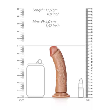 RealRock Curved modelis su siurbtuku 15,5 cm smėlio spalvos – anatominė forma