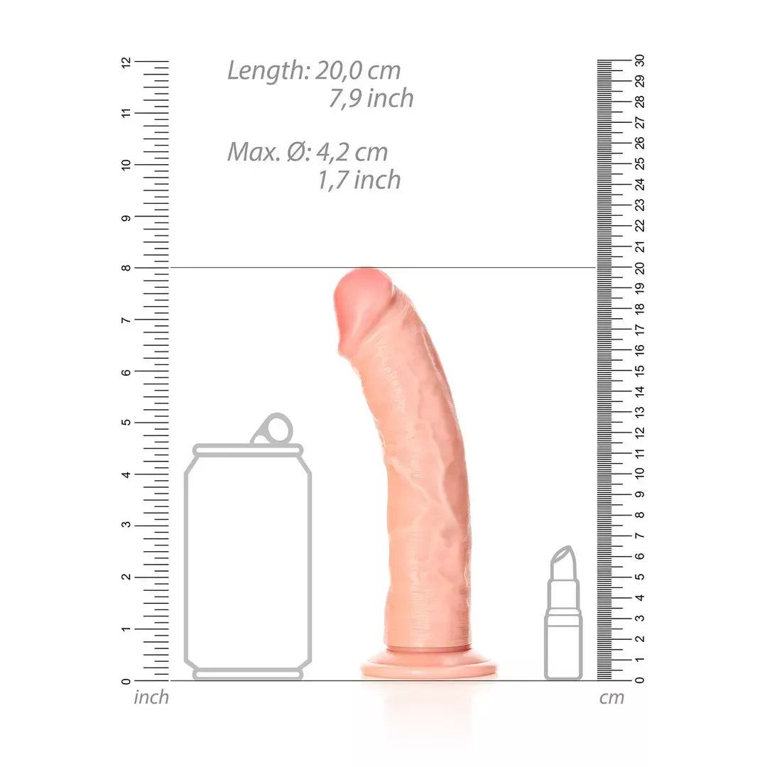 „RealRock“ išlenktas intymus modelis 18 cm su siurbtuku, smėlio spalvos