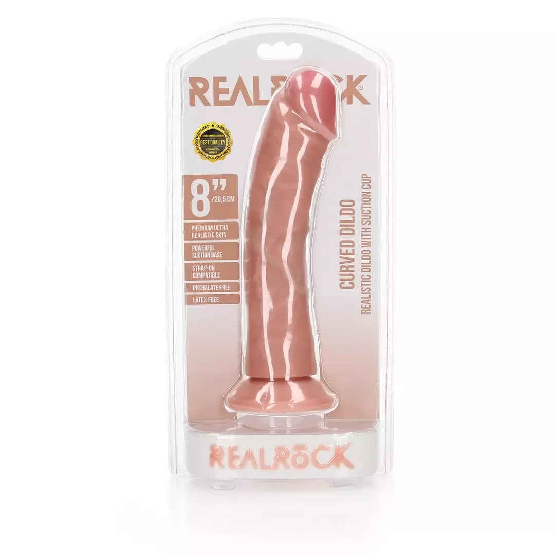 „RealRock“ išlenktas modelis su siurbtuku 20,5 cm – tikroviška tekstūra, smėlio spalvos