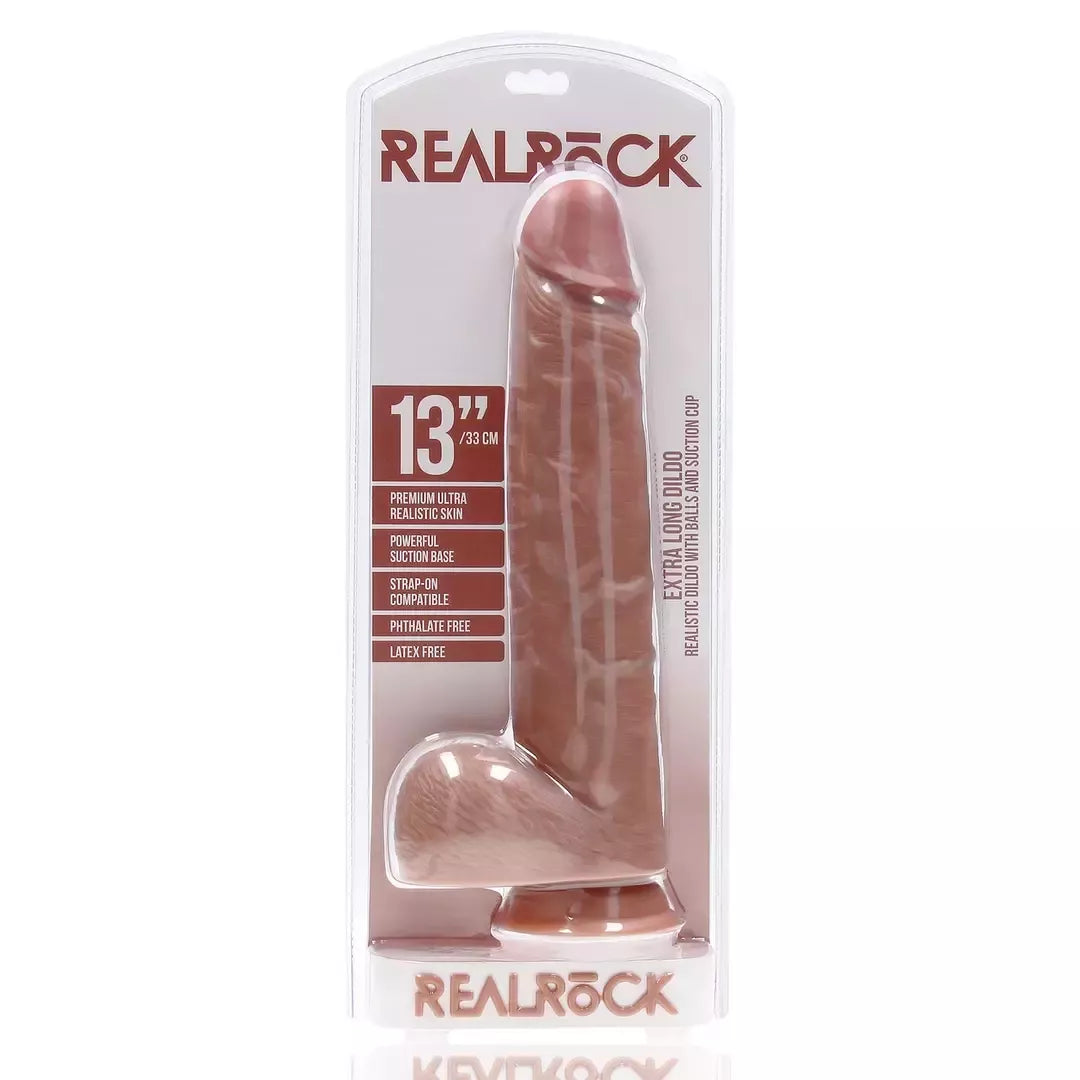 RealRock itin didelis tiesus modelis su 33 cm pagrindu – rusvas