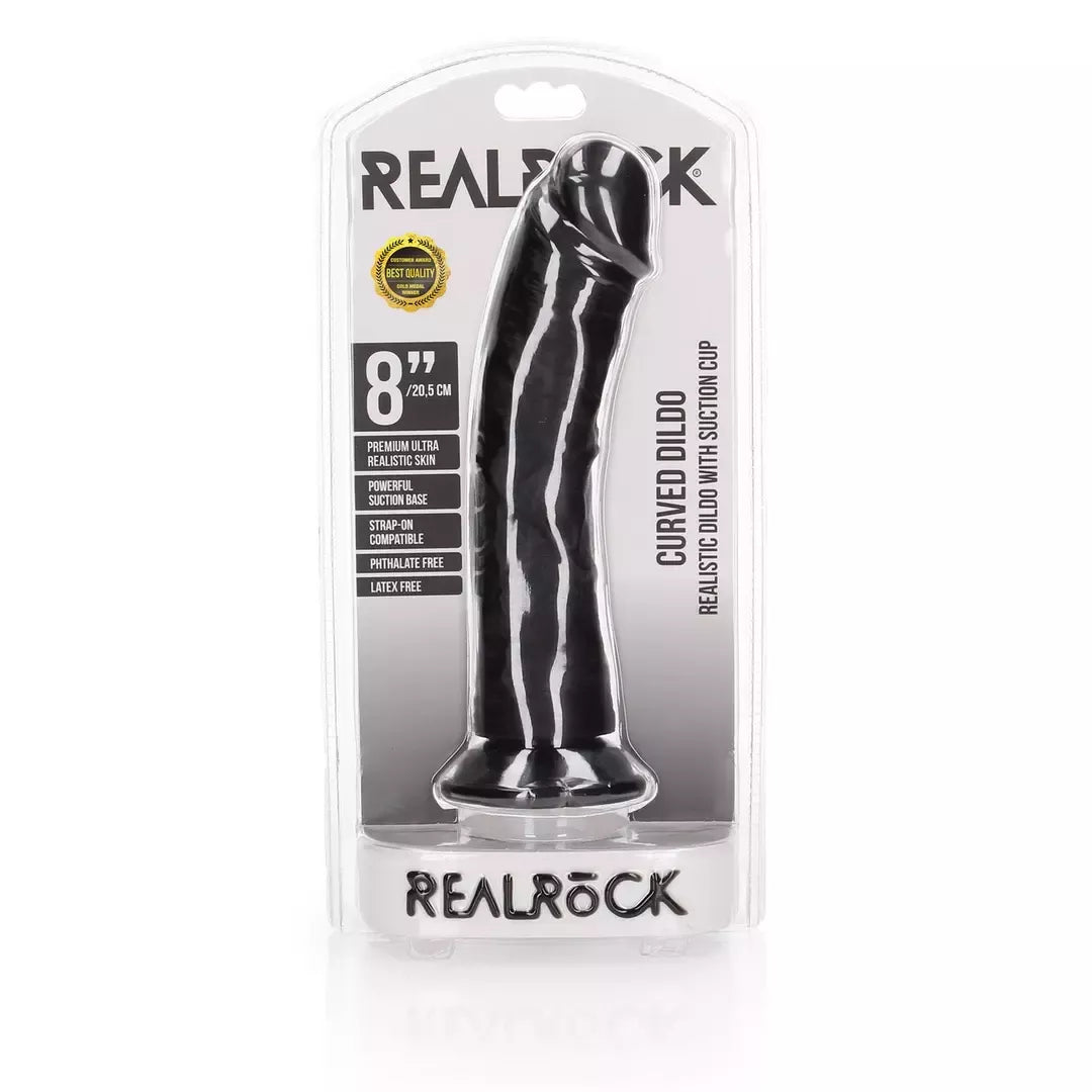 RealRock lenktas modelis su siurbtuku 20,5 cm - natūrali apdaila