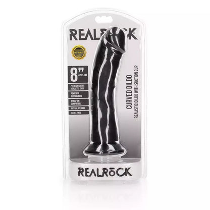 RealRock lenktas modelis su siurbtuku 20,5 cm - natūrali apdaila