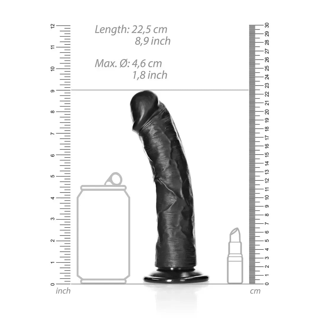 RealRock lenktas modelis su siurbtuku 20,5 cm - natūrali apdaila