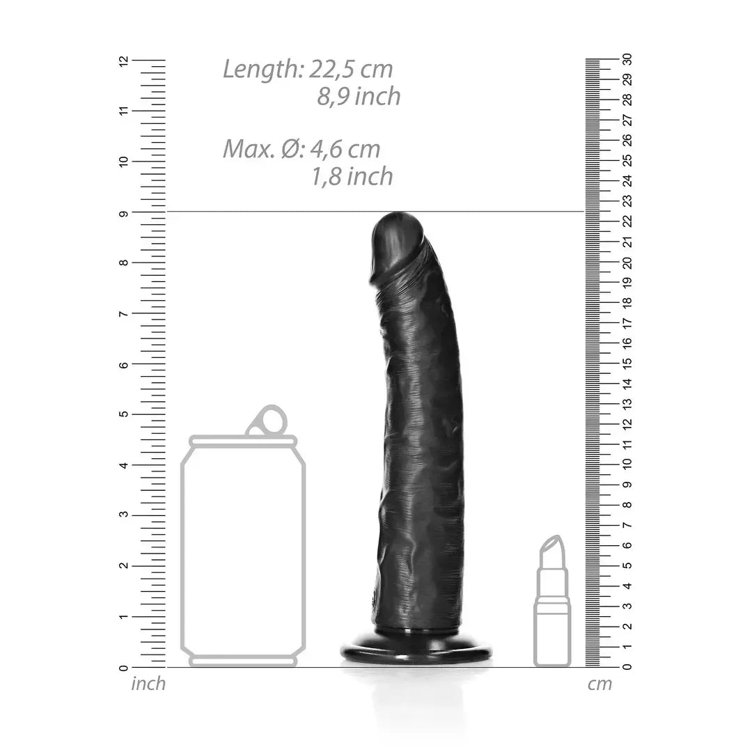 RealRock Slim 20,5 cm anatominis modelis su siurbtuku, smėlio spalvos