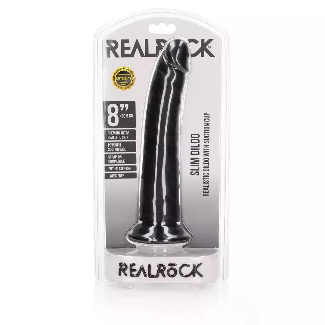 RealRock Slim 20,5 cm anatominis modelis su siurbtuku, smėlio spalvos