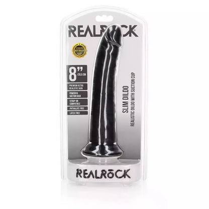 RealRock Slim 20,5 cm anatominis modelis su siurbtuku, smėlio spalvos