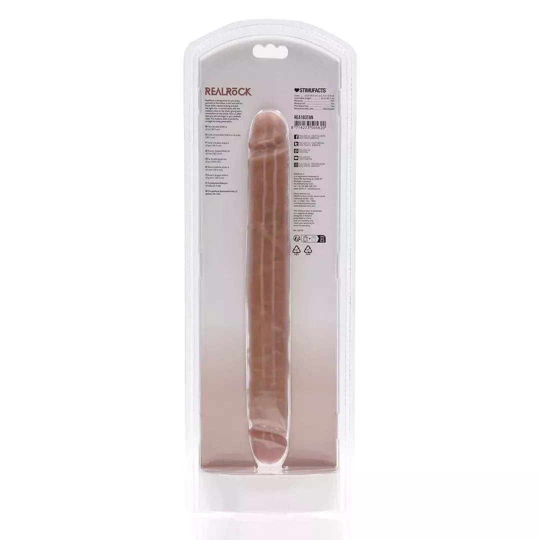 RealRock Slim Double Ended Intimate Model 30,5 cm – Natūralios kūno spalvos