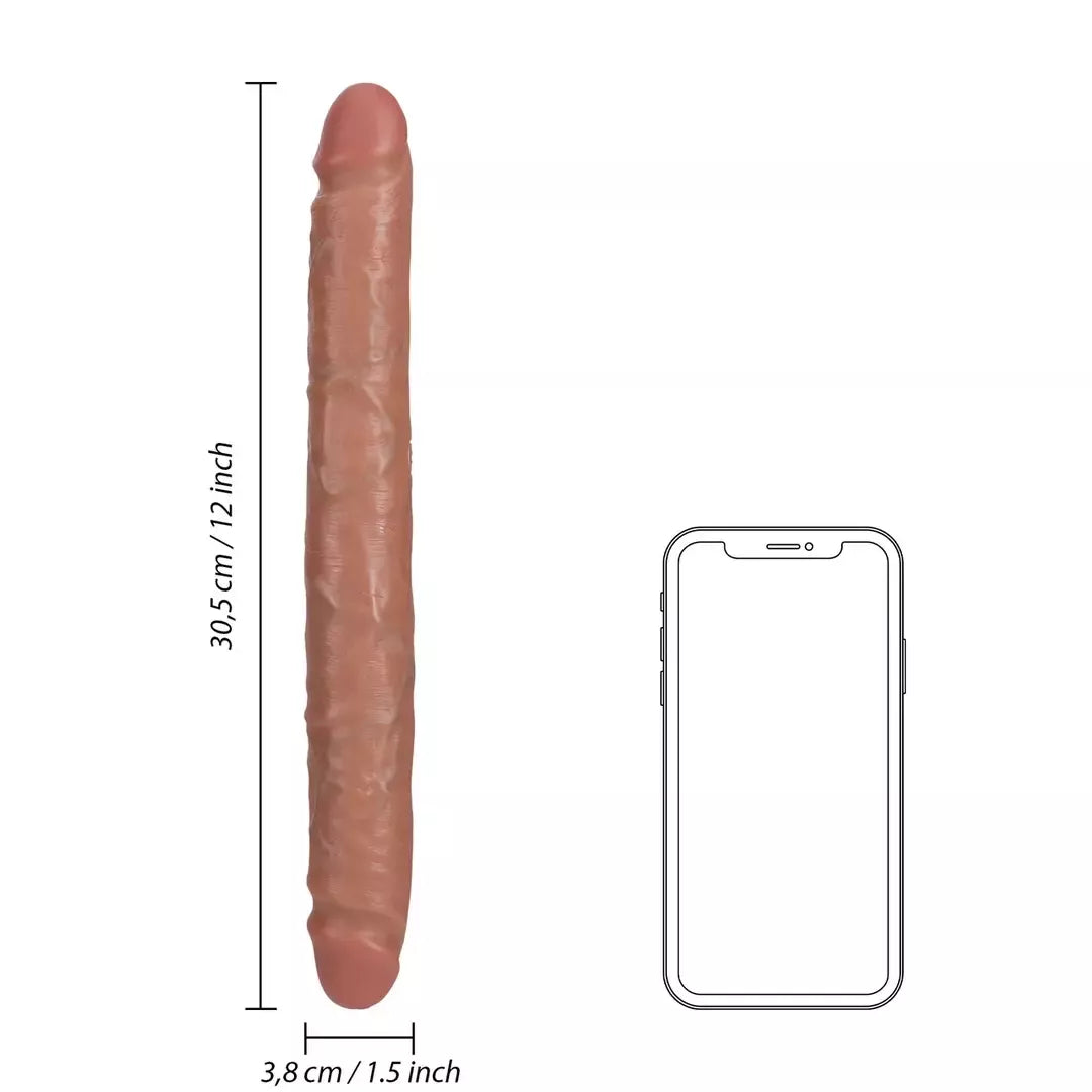 RealRock Slim Double Ended Intimate Model 30,5 cm – Natūralios kūno spalvos