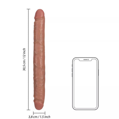 RealRock Slim Double Ended Intimate Model 30,5 cm – Natūralios kūno spalvos