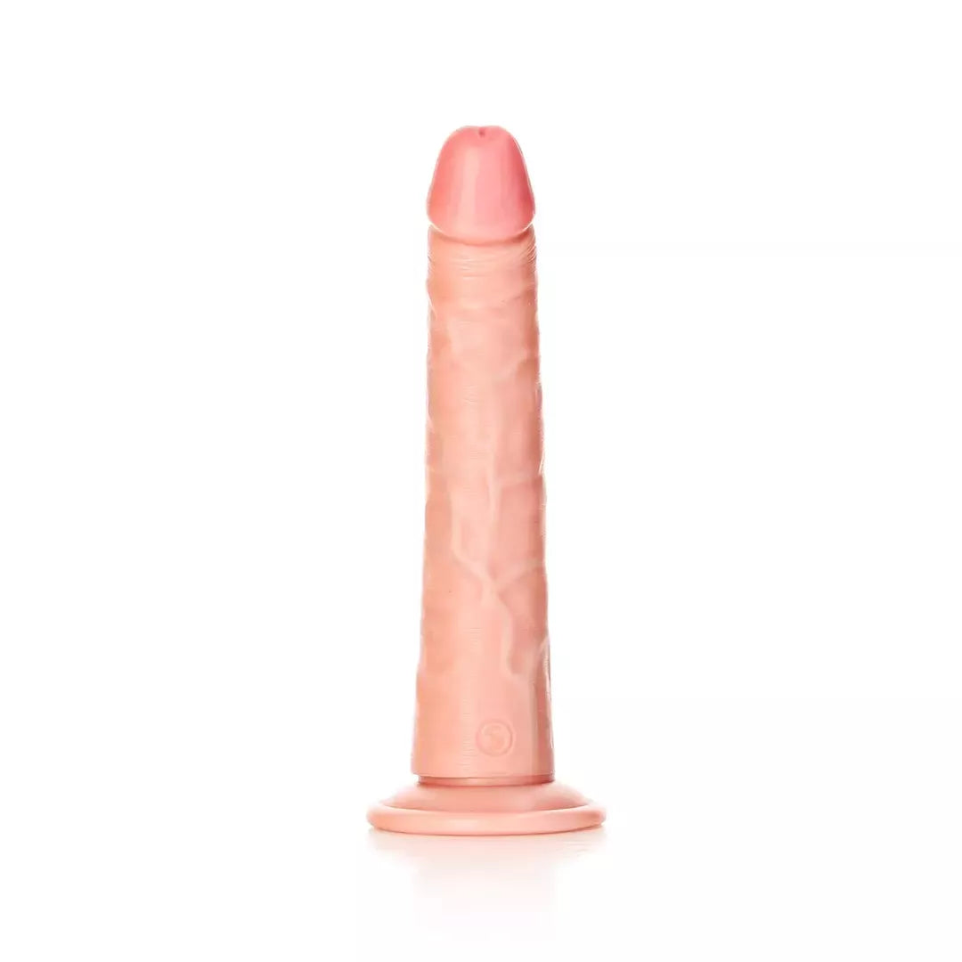 RealRock Slim Silicone Model su siurbtuku 20,5 cm, smėlio spalvos