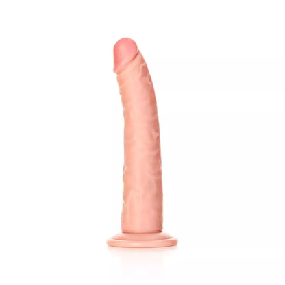 RealRock Slim Silicone Model su siurbtuku 20,5 cm, smėlio spalvos