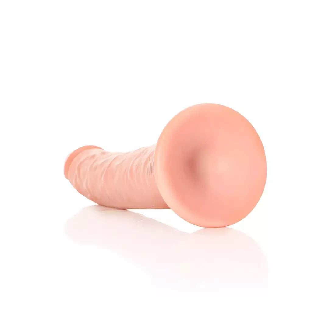 RealRock Slim Silicone Model su siurbtuku 20,5 cm, smėlio spalvos