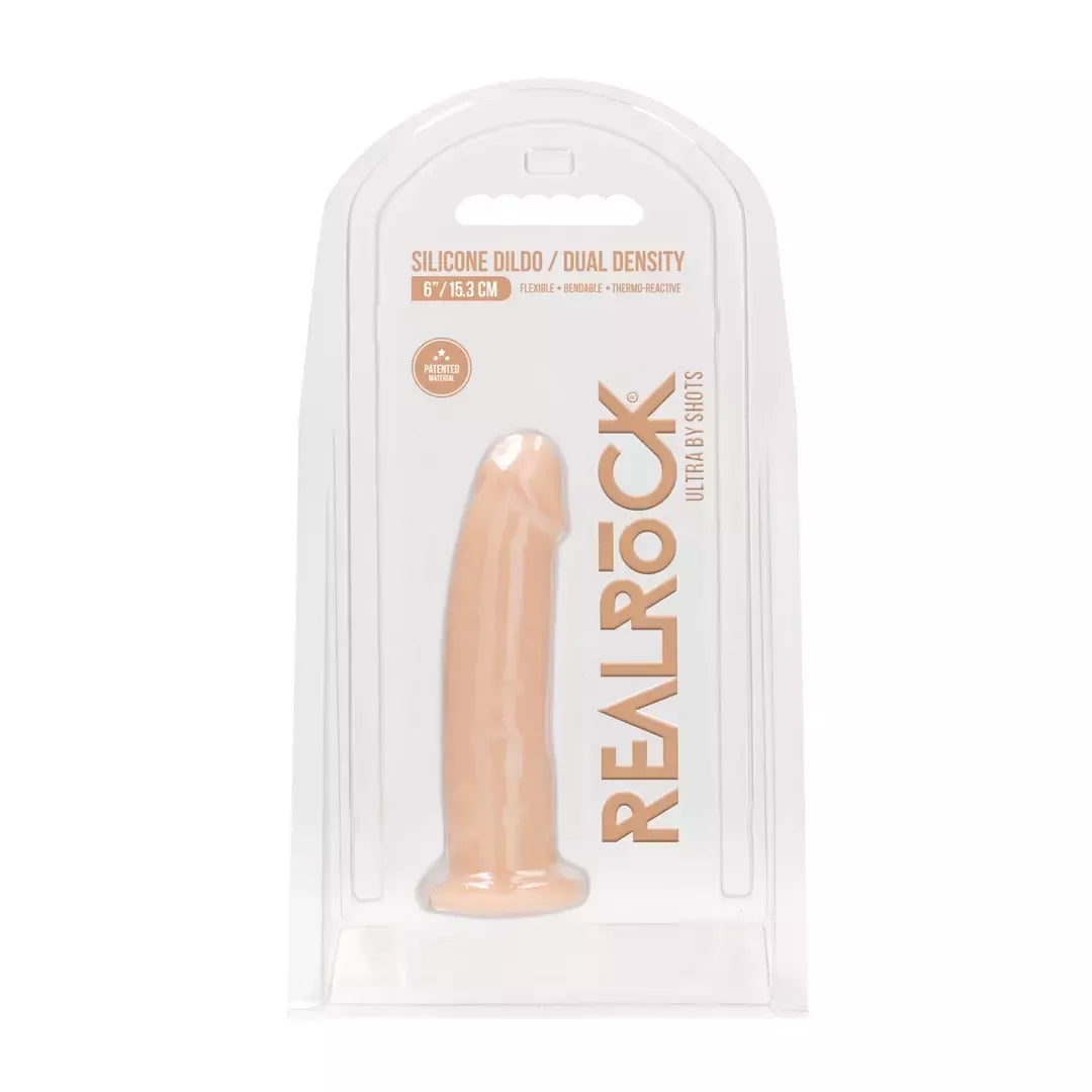 REALROCK Ultra Silicone Model 6 Thermo Reactive 15 cm – vakuuminė bazė, rudas