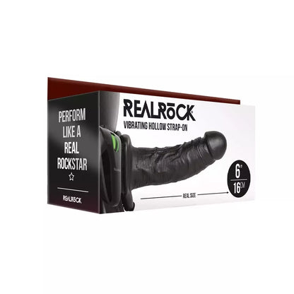 RealRock Vibrating Hollow Strap-On 15,5 cm reguliuojama intymi sistema