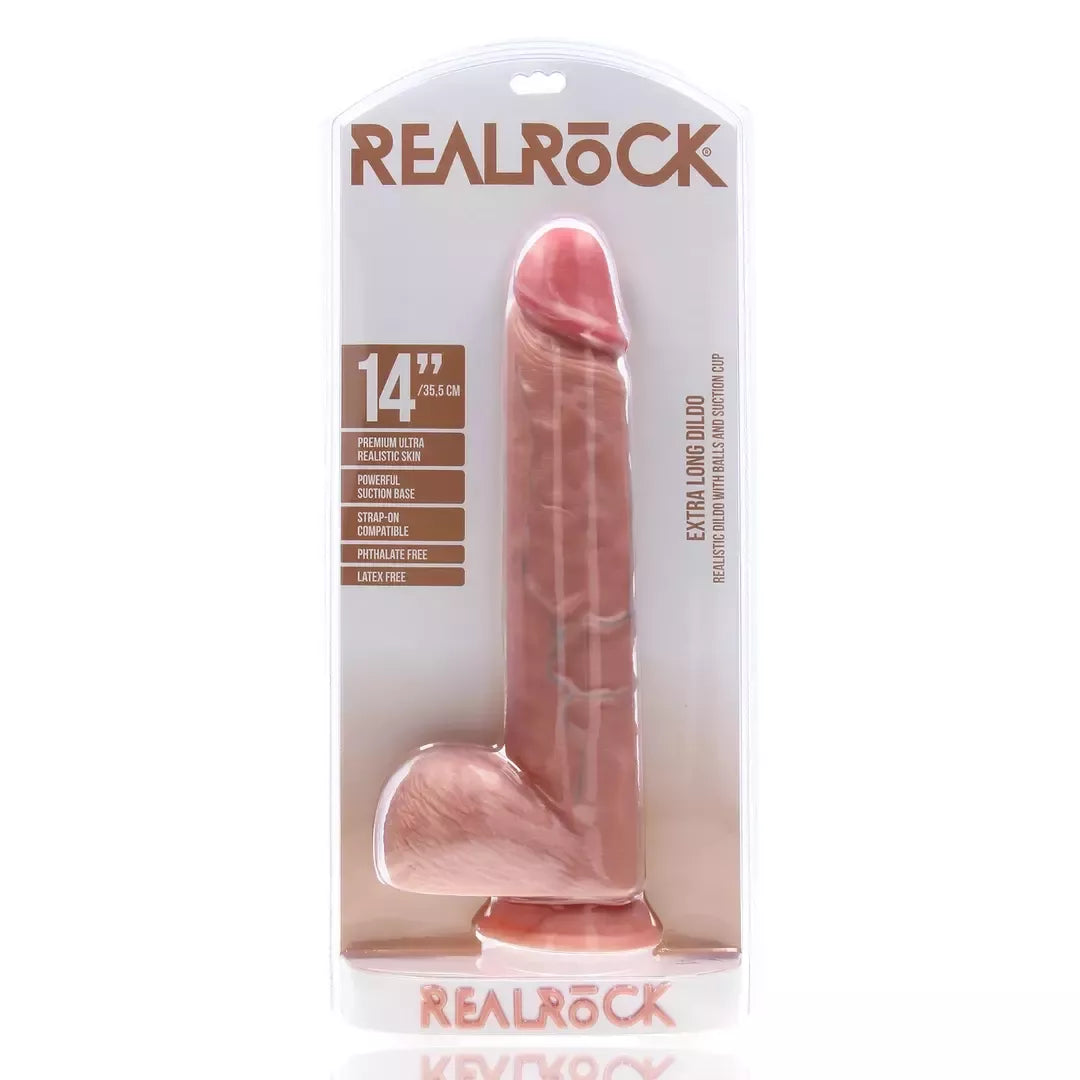 RealRock XL anatominis modelis su pagrindu, 35,5 cm, kūno spalvos