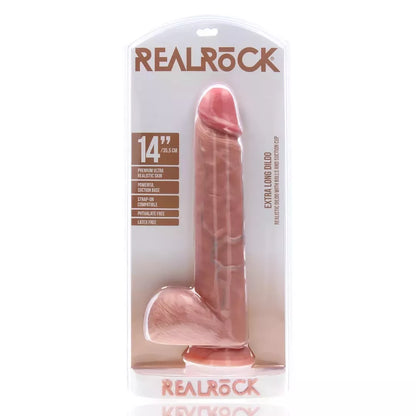 RealRock XL anatominis modelis su pagrindu, 35,5 cm, kūno spalvos