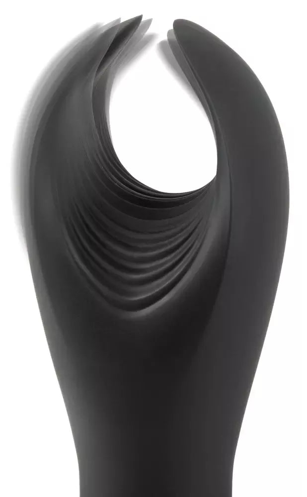 Rebel Flexible Silicone Intimate Machine su vibruojančiais sparneliais, juodas, 16 cm