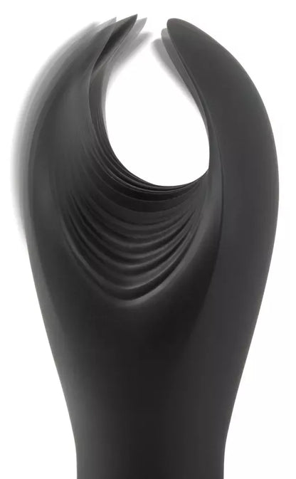 Rebel Flexible Silicone Intimate Machine su vibruojančiais sparneliais, juodas, 16 cm