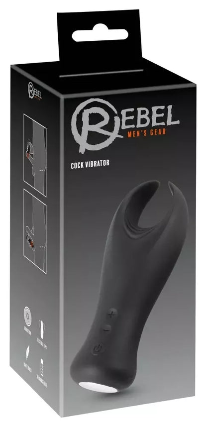 Rebel Flexible Silicone Intimate Machine su vibruojančiais sparneliais, juodas, 16 cm