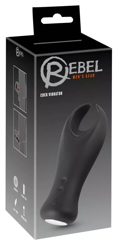 Rebel Flexible Silicone Intimate Machine su vibruojančiais sparneliais, juodas, 16 cm