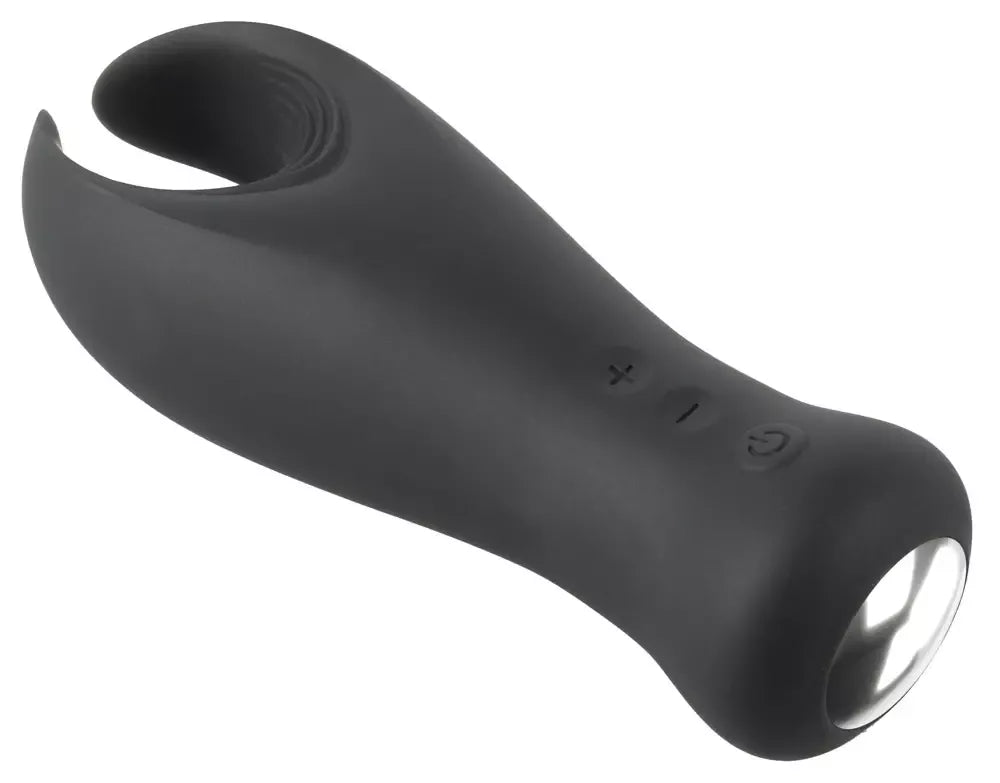 Rebel Flexible Silicone Intimate Machine su vibruojančiais sparneliais, juodas, 16 cm