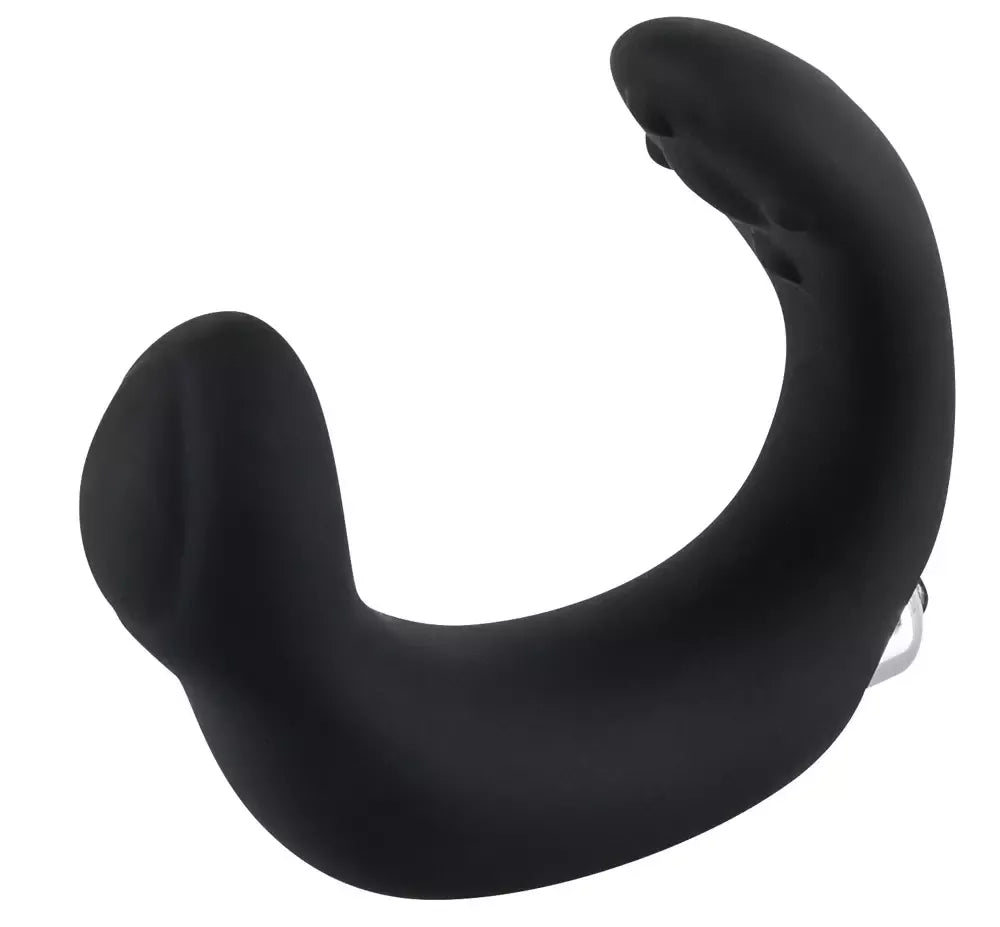REBEL juodas/sidabrinis prostatos stimuliatorius su dviguba masažo sistema, 20 cm