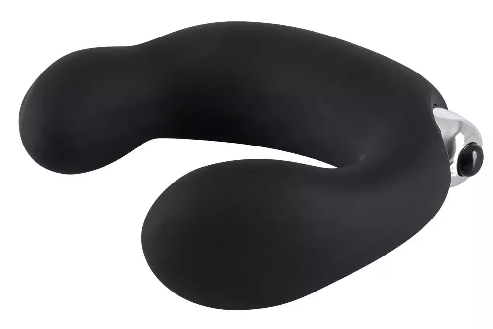 REBEL juodas/sidabrinis prostatos stimuliatorius su dviguba masažo sistema, 20 cm