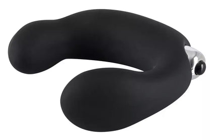 REBEL juodas/sidabrinis prostatos stimuliatorius su dviguba masažo sistema, 20 cm