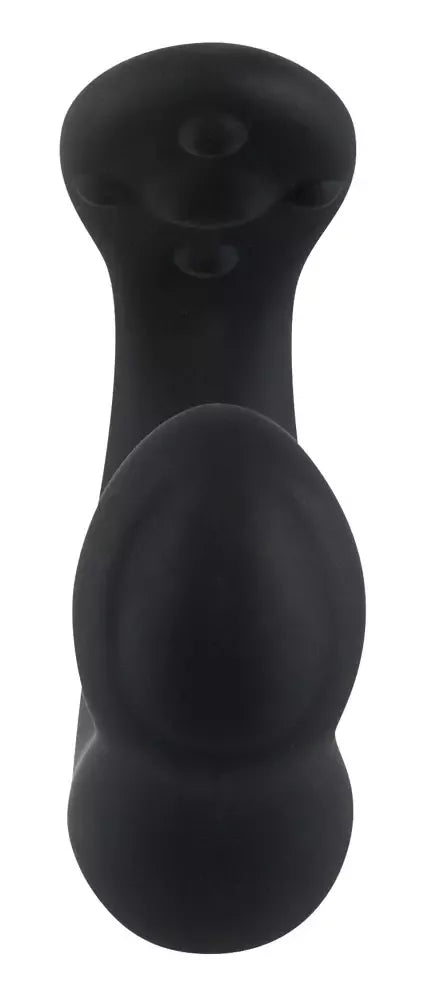 REBEL juodas/sidabrinis prostatos stimuliatorius su dviguba masažo sistema, 20 cm