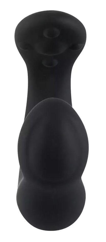 REBEL juodas/sidabrinis prostatos stimuliatorius su dviguba masažo sistema, 20 cm