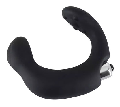 REBEL juodas/sidabrinis prostatos stimuliatorius su dviguba masažo sistema, 20 cm