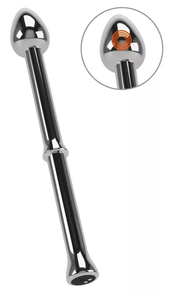 Rebel Metal Milking Stick – įkraunama prostatos masažuoklio sistema, sidabrinė, 26,5 cm