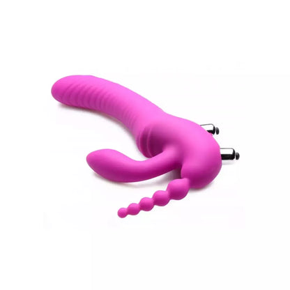 Regal Rider Triple Vibrating Silicone Intimate System – be diržų, juoda