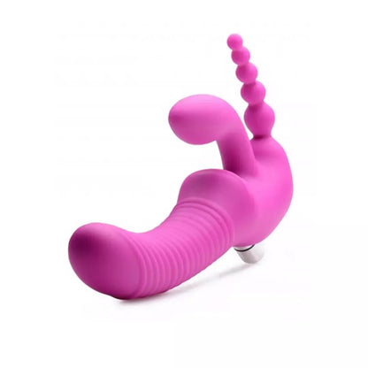 Regal Rider Triple Vibrating Silicone Intimate System – be diržų, juoda