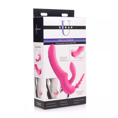 Regal Rider Triple Vibrating Silicone Intimate System – be diržų, juoda