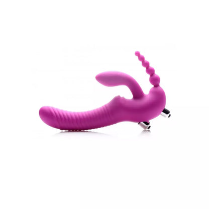Regal Rider Triple Vibrating Silicone Intimate System – be diržų, juoda