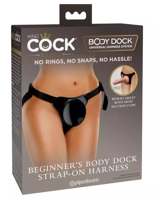 Reguliuojama „strap-on“ diržų sistema King Cock Elite Beginner, juoda