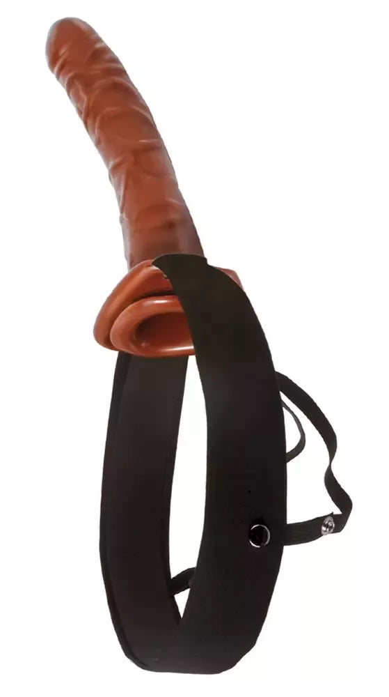 Reguliuojamas tuščiaviduris diržinis dildo Pipedream FFS 10 Chocolate Dream, 25 cm